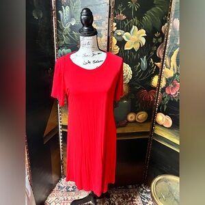 Red tunic dress sz L (D2)